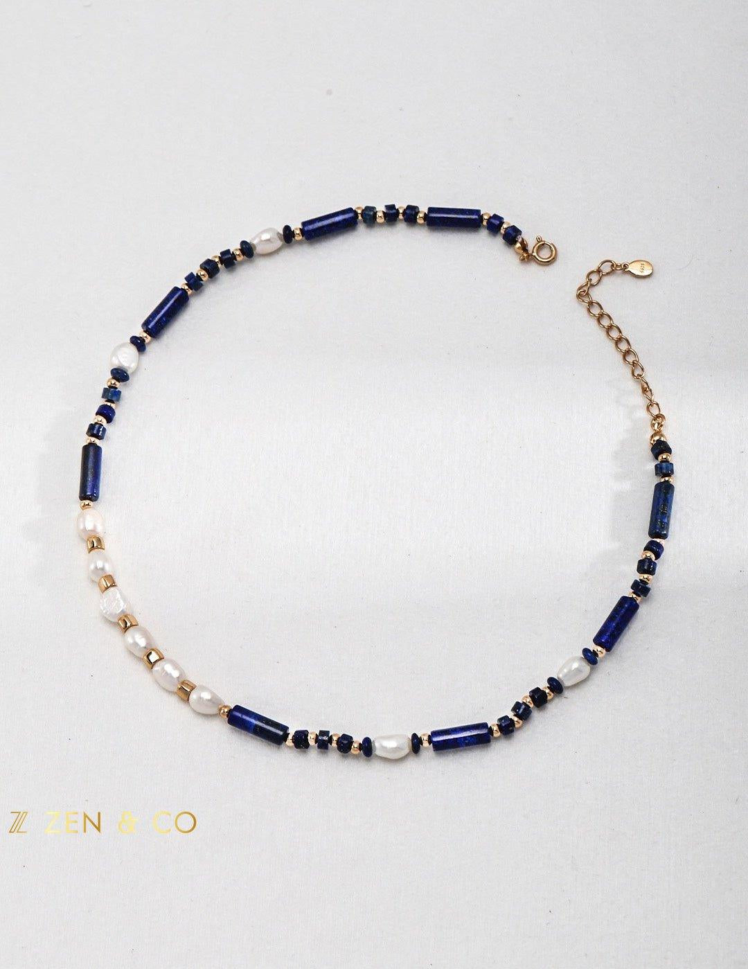 HEMA Lapis Lazuli and Pearl Necklace - ZEN&CO Studio