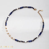 HEMA Lapis Lazuli and Pearl Necklace - ZEN&CO Studio