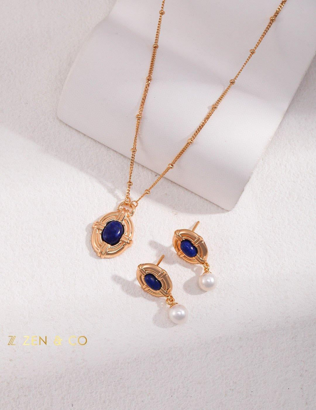 HOPE lapis lazuli necklace and earrings - ZEN&CO Studio