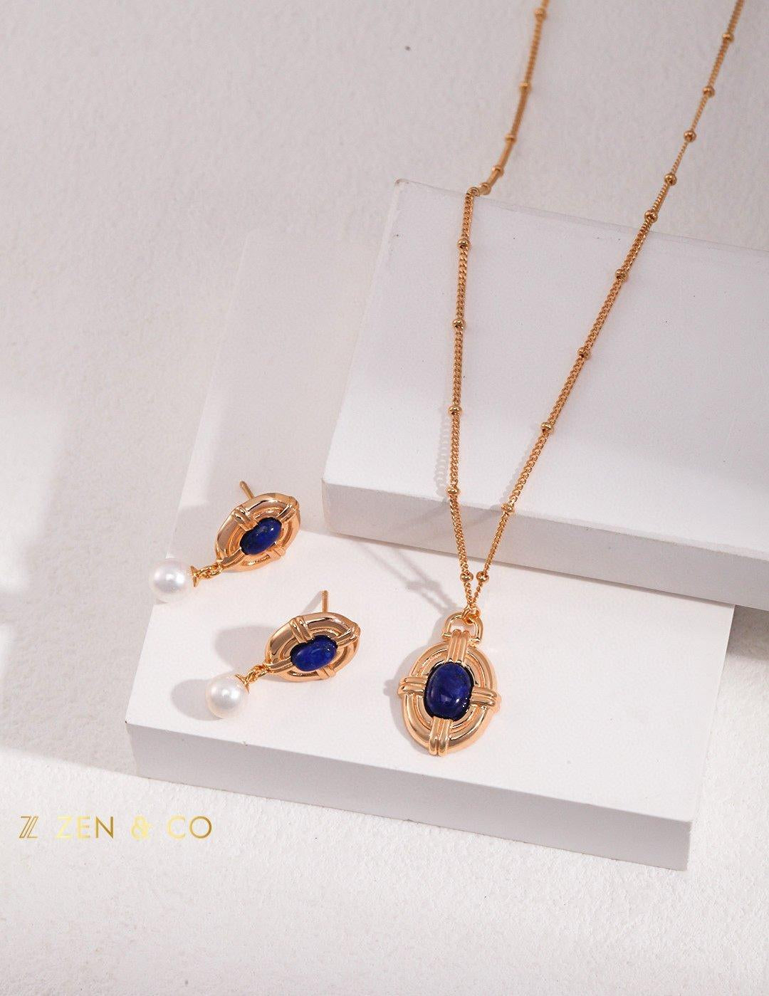 HOPE lapis lazuli necklace and earrings - ZEN&CO Studio