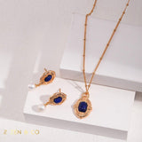 HOPE lapis lazuli necklace and earrings - ZEN&CO Studio