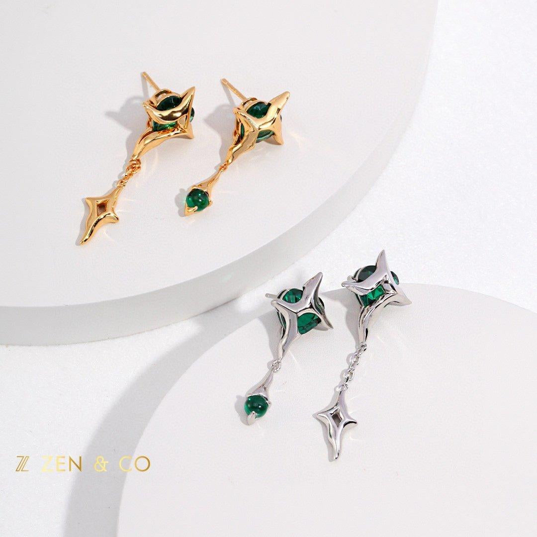 IDIL Asymmetric star earrings with dainty stones - ZEN&CO Studio