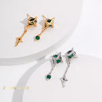 IDIL Asymmetric star earrings with dainty stones - ZEN&CO Studio