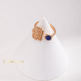 INDIGO Tribe Blue lapis lazuli statement ring Lapis lazuli stone stud earrings - ZEN&CO Studio