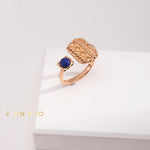 INDIGO Tribe Blue lapis lazuli statement ring Lapis lazuli stone stud earrings - ZEN&CO Studio