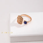 INDIGO Tribe Blue lapis lazuli statement ring Lapis lazuli stone stud earrings - ZEN&CO Studio