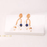 INDIRA Bohemian Gold Lapis lazuli dangle earrings - ZEN&CO Studio