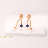 INDIRA Bohemian Gold Lapis lazuli dangle earrings - ZEN&CO Studio