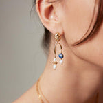 INDIRA Bohemian Gold Lapis lazuli dangle earrings - ZEN&CO Studio