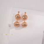 INES Vintage inspired double ball dangle earrings - ZEN&CO Studio