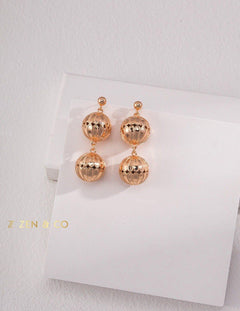 INES Vintage inspired double ball dangle earrings - ZEN&CO Studio