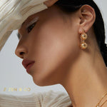 INES Vintage inspired double ball dangle earrings - ZEN&CO Studio