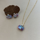 CHIARA Purple Baroque Pearl Necklace and Earrings