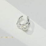 IVY Silver dainty ear cuff with pearl - ZEN&CO Studio