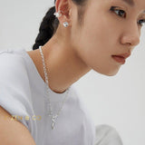 IVY Silver dainty ear cuff with pearl - ZEN&CO Studio