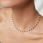 JEYDA Pearl and dainty green stone choker - ZEN&CO Studio