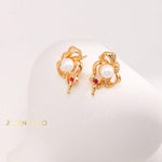 JULIETTE Barbie inspired cute knot pearl stud earrings - ZEN&CO Studio