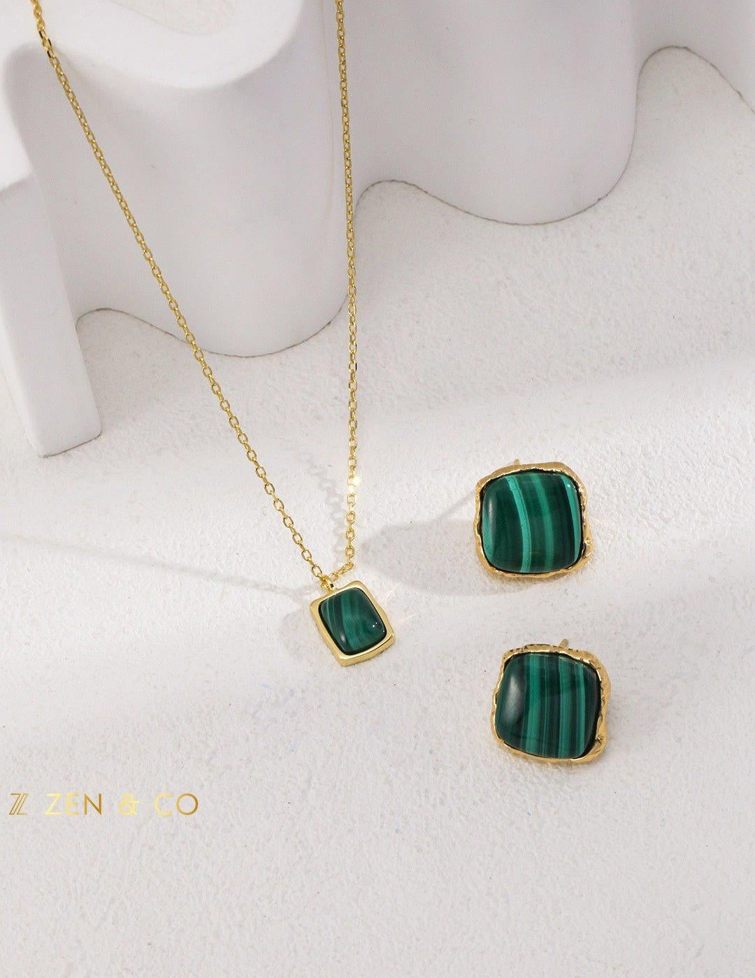 KARMA Malachite Stud Earrings - ZEN&CO Studio