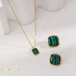 KARMA Malachite Stud Earrings - ZEN&CO Studio