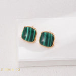 KARMA Malachite Stud Earrings - ZEN&CO Studio