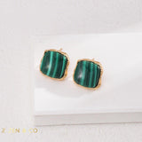 KARMA Malachite Stud Earrings - ZEN&CO Studio