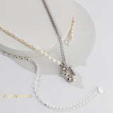 KIERA Pearl choker with gold or silver chain - ZEN&CO Studio