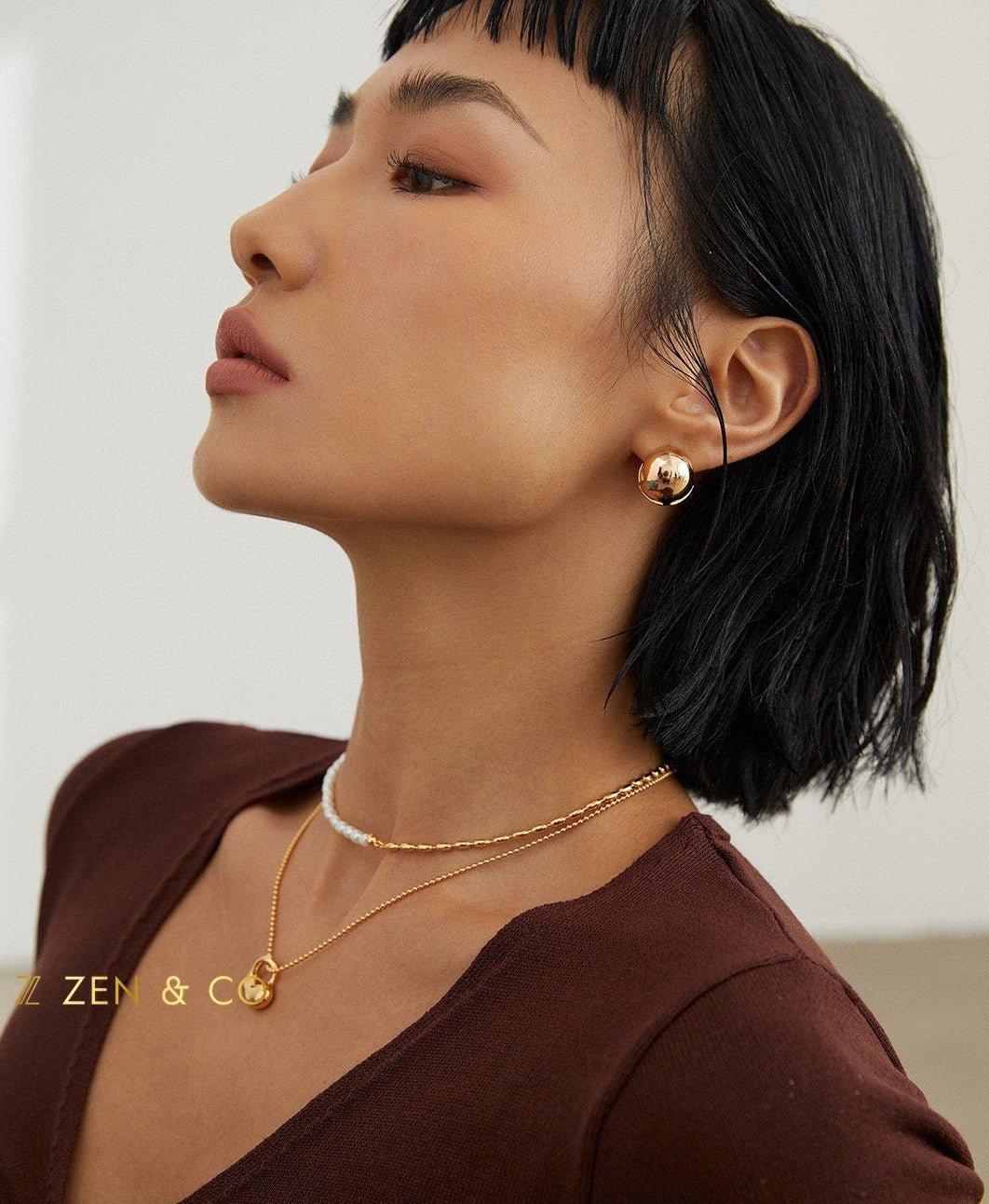 KIERA Pearl choker with gold or silver chain - ZEN&CO Studio