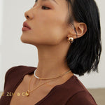 KIERA Pearl choker with gold or silver chain - ZEN&CO Studio