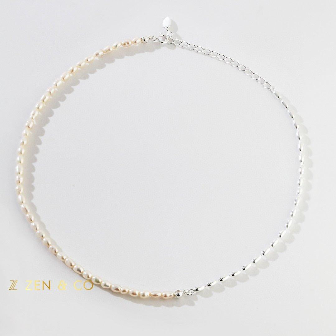 KIERA Pearl choker with gold or silver chain - ZEN&CO Studio