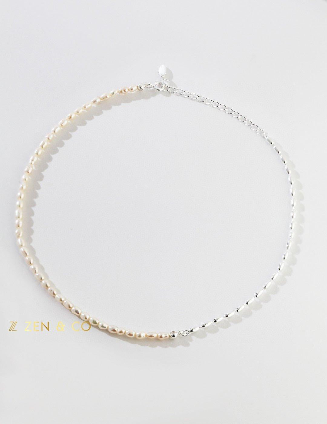 KIERA Pearl choker with gold or silver chain - ZEN&CO Studio