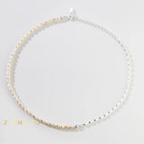 KIERA Pearl choker with gold or silver chain - ZEN&CO Studio