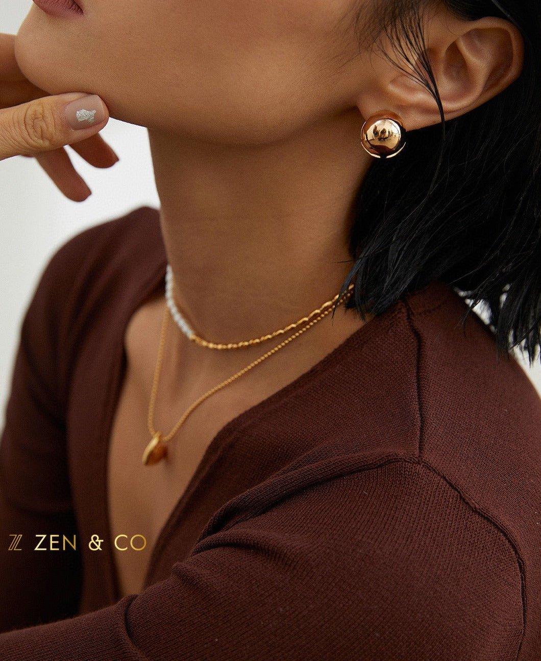 KIERA Pearl choker with gold or silver chain - ZEN&CO Studio