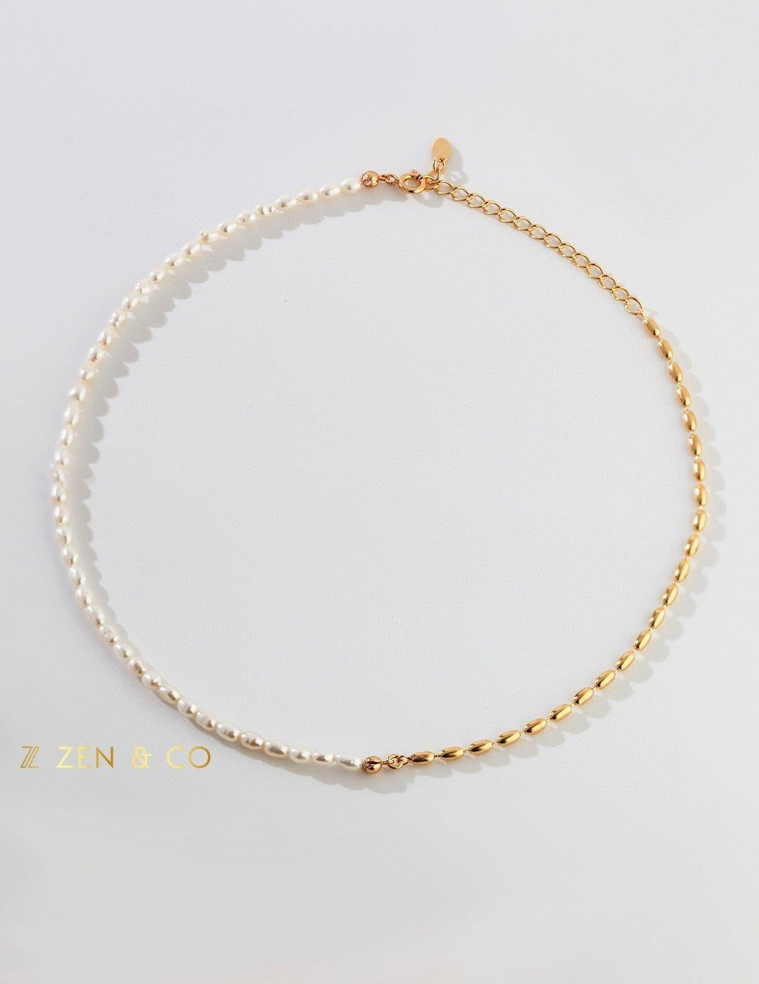 KIERA Pearl choker with gold or silver chain - ZEN&CO Studio