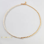 KIERA Pearl choker with gold or silver chain - ZEN&CO Studio