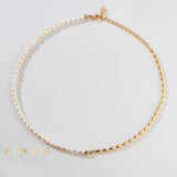 KIERA Pearl choker with gold or silver chain - ZEN&CO Studio