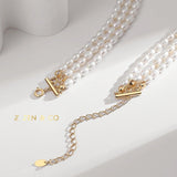 LILIAN Statement 3-layer Pearl necklace - ZEN&CO Studio