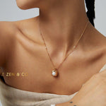 LILY Gold chain Pearl pendant necklace - ZEN&CO Studio