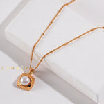 LILY Gold chain Pearl pendant necklace - ZEN&CO Studio