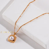 LILY Gold chain Pearl pendant necklace - ZEN&CO Studio