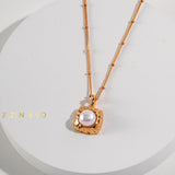 LILY Gold chain Pearl pendant necklace - ZEN&CO Studio