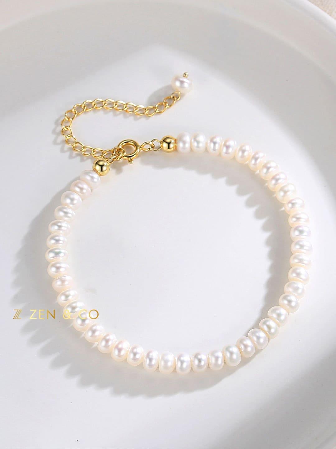 LORRAINE Tiny beaded Pearl choker necklace and pearl bracelet - ZEN&CO Studio