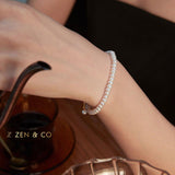 LORRAINE Tiny beaded Pearl choker necklace and pearl bracelet - ZEN&CO Studio