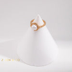 LOUISE Signet pearl open ring - ZEN&CO Studio