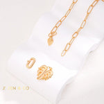 LUCY GRAY Gold chain necklace with leaf peadant - ZEN&CO Studio