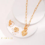 LUCY GRAY Gold chain necklace with leaf peadant - ZEN&CO Studio