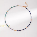 MANISHA Bohemian Lapis lazuli and Amazonite dainty stone necklace - ZEN&CO Studio