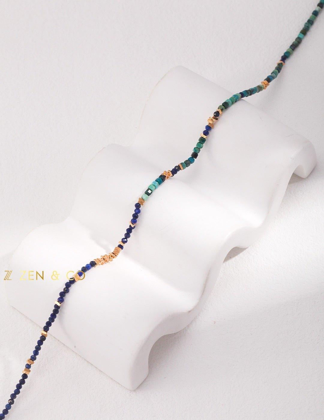 MANISHA Bohemian Lapis lazuli and Amazonite dainty stone necklace - ZEN&CO Studio