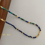 MANISHA Bohemian Lapis lazuli and Amazonite dainty stone necklace - ZEN&CO Studio