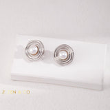 MARIE Vintage inspired round pearl stud earrings - ZEN&CO Studio