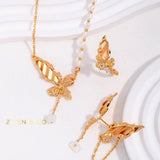 MARIPOSA Fairy Butterfly necklace Butterfly asymmetric earrings - ZEN&CO Studio